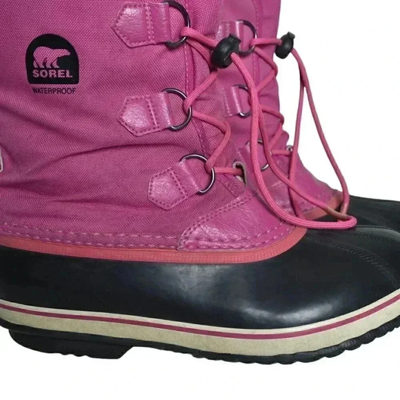 Sorel Yoot Pac Nylon Winter Boots Snow Waterproof Pink  Size 7 - Picture 3 of 13
